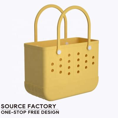 China Fashion Bags Women's Handbags Ladies Waterproof Fashion Eva Plastic Plus Beach Silicone Tote Bag PVC Tote Holes Summer Rubber Totes Large for sale