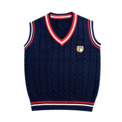 China Boys Anti-Shrink Knitted Top Vest Baby Sweater Bottoming Shirt 2021 New England Children's Clothing Kids Pullover Vest Sleeveless Sweater for sale