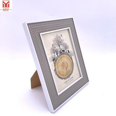 China Hot Sale Environmental Friendly PS Design Blank Photo Frame Bamboo Weave Plastic Picture Frames For Home Decor for sale