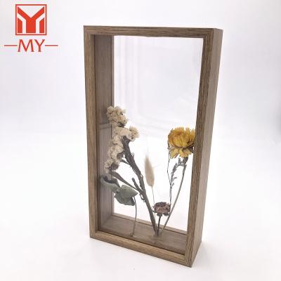 China Environmental friendly 5X10 color shade wooden box frames with glass plastic display frame box with removable gifts and glass cover crafts for sale