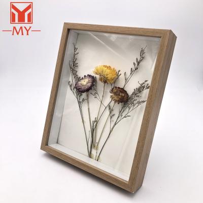 China Environmental Friendly 8X10 Color Shade Wooden White Box Frames With Display Frame Glass Plastic Box With Removable Glass for sale