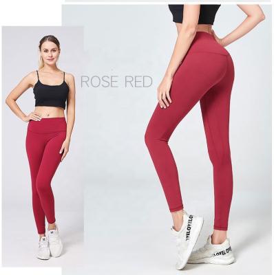 China Women Line Breathable Hip-lifting Waist Nine Point Lulu Yoga Nude Pants No New Lemons Breathable Fitness Sports Pants High Elastic Elastic Sports for sale