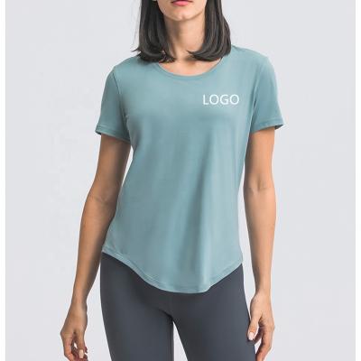 China 2021 Anti-Wrinkle QUICK DRY Nylon T-shirt Women's Gym O-Neck Short Sleeve T-shirts Sports for sale