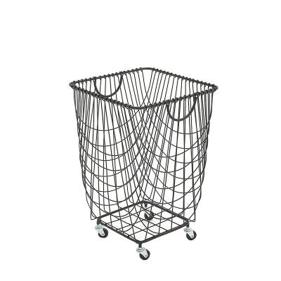 China Modern Wrought Iron Toy Dirty Clothes Storage Basket Creative for sale