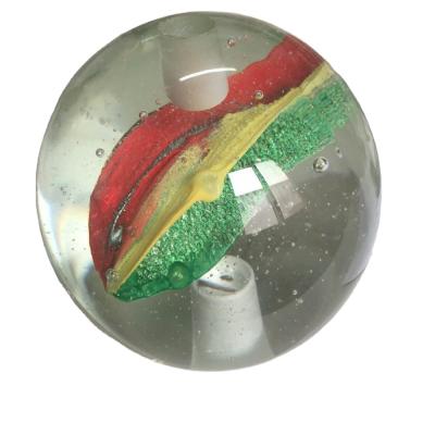 China Folk Art Glass Round Ball Flat Low Hole Inside Paperweight Garden Display for sale