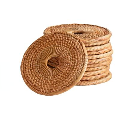 China Sustainable Table Decoration Accessories Woven Storage Cup Insulation Pad for sale