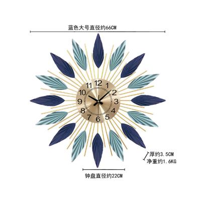 China Simple Antique Style Blue Home Interior Cheap Decoration Gold Wall Clock for sale