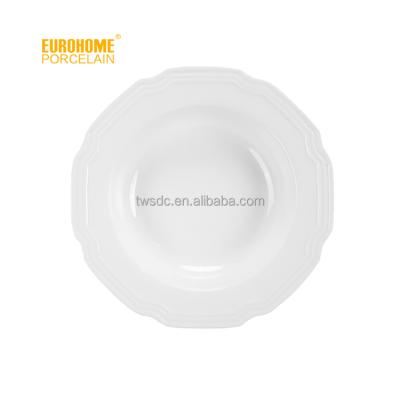 China Sustainable Wholesale White Ceramic Charger Dish Wedding Dish for sale