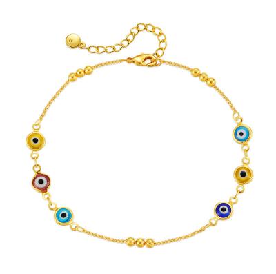 China CLASSIC Dainty Evil Eye chain bracelets for women and girls with 14k gold filled handmade charm link bracelet with gift box for sale