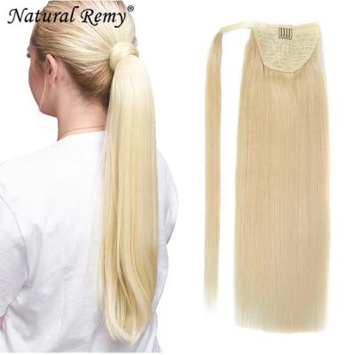 China 100% indian hair color 100%human ponytail pony tail natural color straight high quality remy hair natural blonde straight for sale