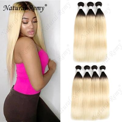 China Ombre 613# 10A 1B 613# Brazilian Straight Hair 3Bundles Straight Human Hair 13*4 Front Closure 13*4 Lace Utip Hair Extension Grade 12 for sale