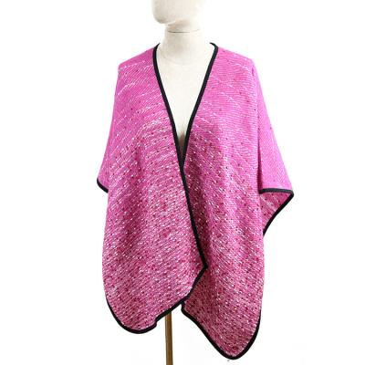 China Custom Wholesale Acrylic Women's Plaid Shawls Ponchos Caps And Wraps for sale