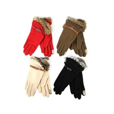 China Manufacturer Simple Supply Wool Winter Cold Weather Fashion Outdoor Customized Nylon Gloves For Women for sale