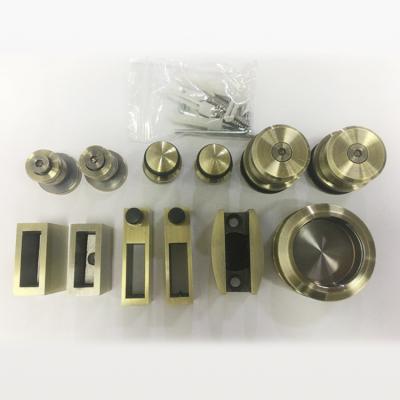 China Suitable for 30*10 mm square tube track High Quality Bathroom Accessories Satin Finish Sliding Door Hardware for sale