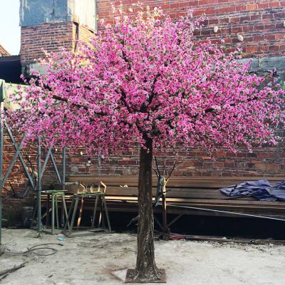 China 3m Fake Peach Tree Flower Minimalist Peach Bonsai Tree for sale