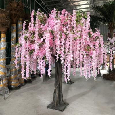 China Hanging Wisteria Tree Flowers Fake Tree Minimalist Handmade Realistic Artificial Purple Wisteria Tree for sale