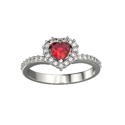 China Diamond Love Heart Rings Romantic Classic Sterling Silver For Wife Or Girlfriend Customized Zircon Jewelry Luxury Gift for sale