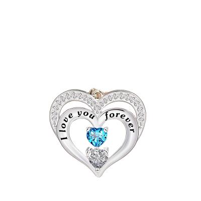 China Wholesale Romantic Forever Love Heart Pendant Necklaces For Women 925 Sterling Silver Birthday Christmas Jewelry Gift For Women Girls for sale