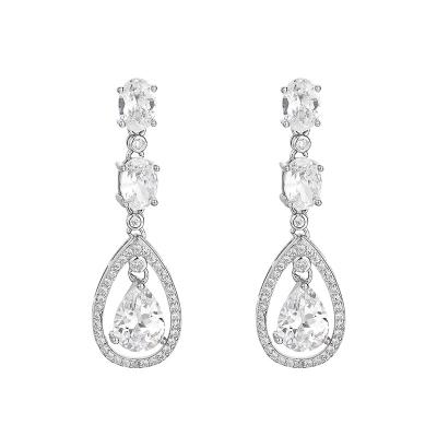 China Crystal Waterdrop Platinum Earrings TRENDY for girls 2021 for sale