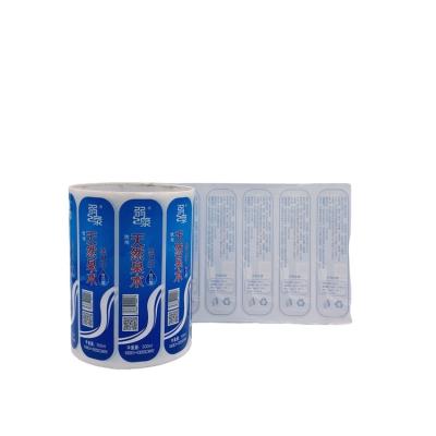 China Waterproof Custom Printed Cheap Blue Label Food Roll Waterproof Mineral Water Label for sale