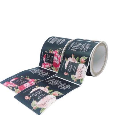 China Daily Custom Print Type Flower Black Label Bottle Label Waterproof Household Lovely Minimalist Roll Sticker for sale