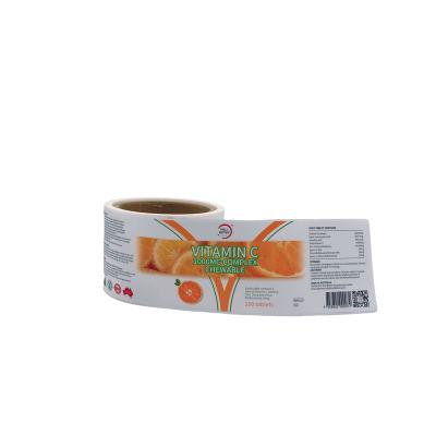 China Waterproof Custom Adhesive Label Ribbon Film Glossy Sticker Rolls Printing for sale