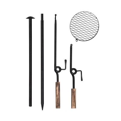 China Outdoor Camping Grill Qvien Accessories Outdoor Fire Grill Can Be Assembled Handmade Wrought Iron Grill Rack Wilderness Iron Grill for sale