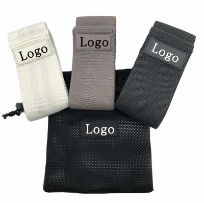 China Custom Logo Latex Cotton Fabric Hip Yoga Exercise Booty Bands Set Fitness Fabric Resistance Bands for sale