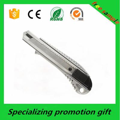 China Portable Stainless Steel Single Balde Folding Utility Knife With Plastic Handel for sale