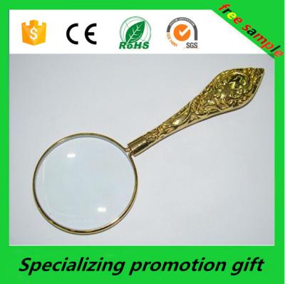 China Customized Promotional Stationery Metal Handheld Magnifier 5x for sale