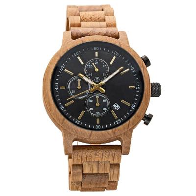 China Zebra Automatic Wooden Watches Date Logo Timepieces Luxury Men Chronograph Custom Wood Watch for sale