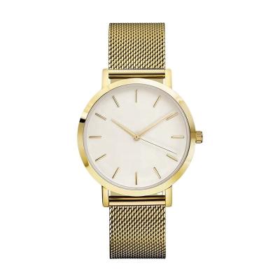 China Non-specific Mesh Strap Fashion Watch Ladies Logo Stainless Steel Watches Women Custom Made Quartz Gold Women's Wristwatches Waterproof for sale