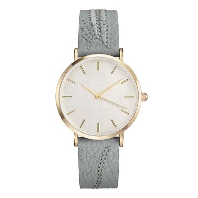 China Non-specific Hot Sale Fashion Three Hands Quartz Wrist Watch Women Show Lady Leather Band Dress Watches for sale