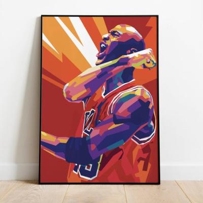 China Modern Art Bedroom Sport Picture Michael Jordan AJ 23 MJ Portrait Print Basketball Wall Fan for sale