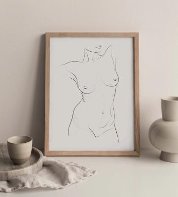 China Modern Nude Paintings Women Line Art Print Prints For Home Decor Body Oil Painting for sale