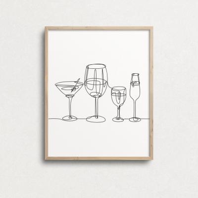 China Subtract a Diagram Drawing Bar Prints Wall Art Housewarming Gift Kitchen Decor Dining Room Print Kitchen for sale