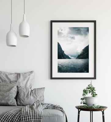 China New Classic/Postmodern Norway Nature Landscape Canvas Wall Art Photography Modern Print Minimalist Mountains Ocean For Home Decor for sale