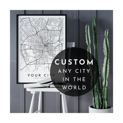 China Custom Canvas Factory Supply City Map Canvas Painting Digital Posters for sale