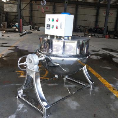 China Dairy Factory KUNBO 300L 500L 1000L Industrial Jacketed Steam Kettle For Food Cooking And Blending for sale