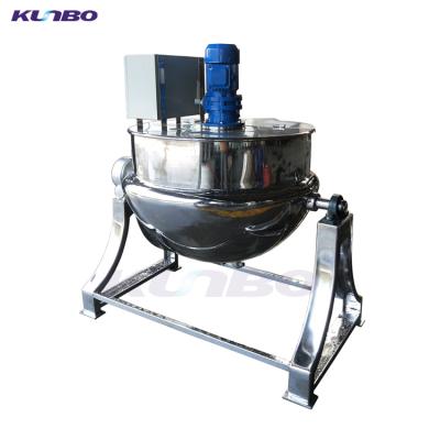 China KUNBO Dairy Products 100L / 200L Double Steam Jacketed Food Processing Plant Kettle for sale