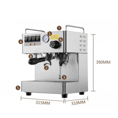 China 3000W Espresso Coffee Machines 1.7L Watertank Multi Boiler Espresso Machine for sale