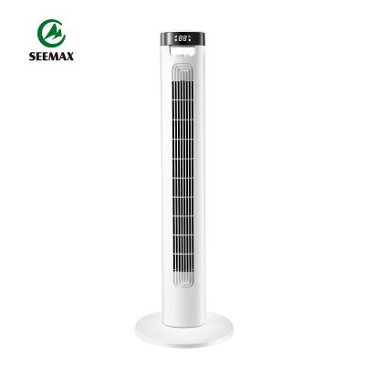 China Luxury Remote Control Timer Super Quiet Leafless Swing LED Display Home Slim 36 Turns Swing Fan for sale