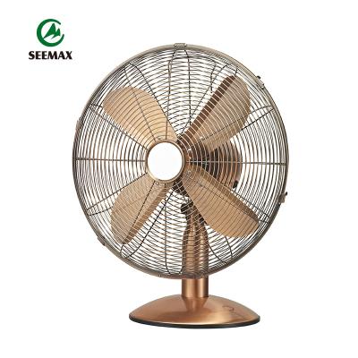 China 30W 3 Speed ​​10 Inch 4 Blades Head 2020 Retro Small Table Fan High Quality Electric Vintage Metal Tilt Adjustment 3 Speed ​​Desk Fan for sale