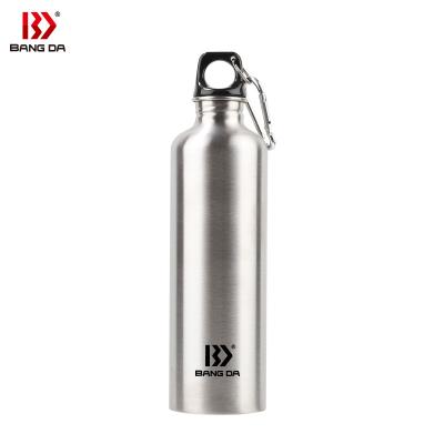 China 14oz 17oz 20oz 25oz 304 Stainless Steel Sports Carabiner Viable Single Wall Water Bottle for sale