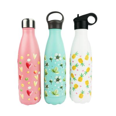 China Sustainable Powder Coated 17oz Cola Shaped Stainless Steel Vacuum Insulated Sports Water Bottle for sale