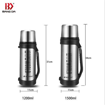 China Sustainable Thermos Bottle Offending Stainless Steel Flask With Handle Push Button for sale