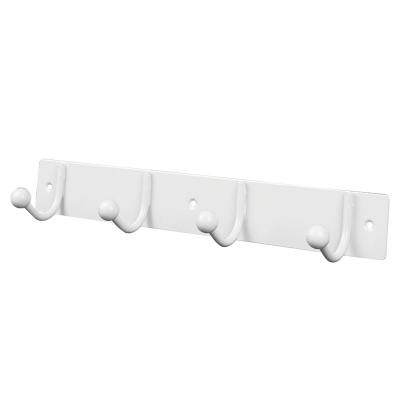 China Euro-Simplicity Sustainable Metal Coat Hook Rack Screw Mounted White Coat Hooks for sale