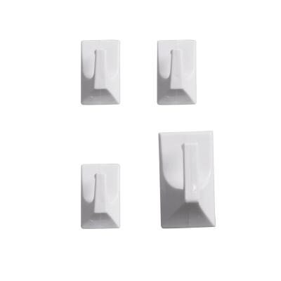 China Sustainable Adhesive Pack 4pc Kitchen Plastic Bathroom Sticky Towel Hook Set for sale