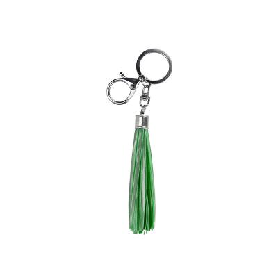 China Plastic EN13356 key ring PVC pendant reflective green tassel for sale