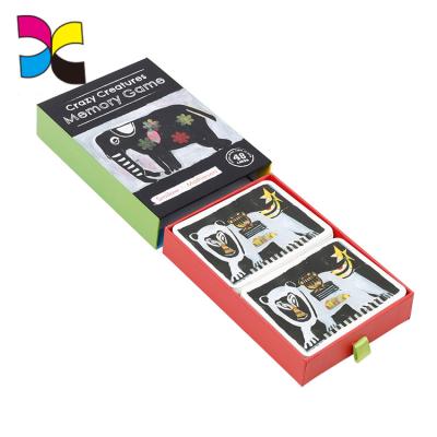 China Cardboard Printing Custom Two Decks Custom Game Cards With Packing Trays Inside Drawer Box for sale